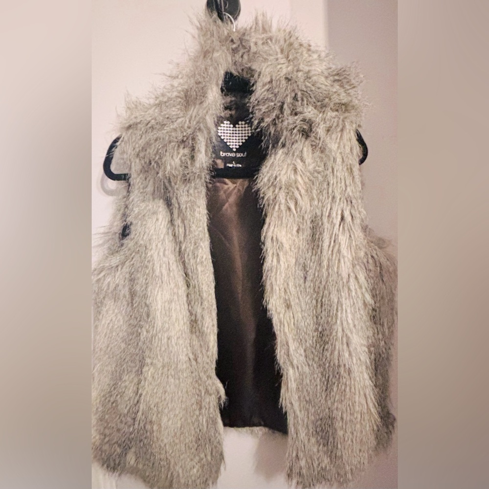 Brave Soul Fur Vest size Large
